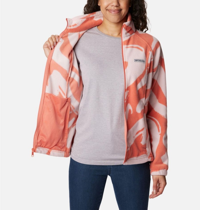 Columbia Benton Springs Printed Full Zip Women's Fleece Jacket Coral | YEGKTC-968