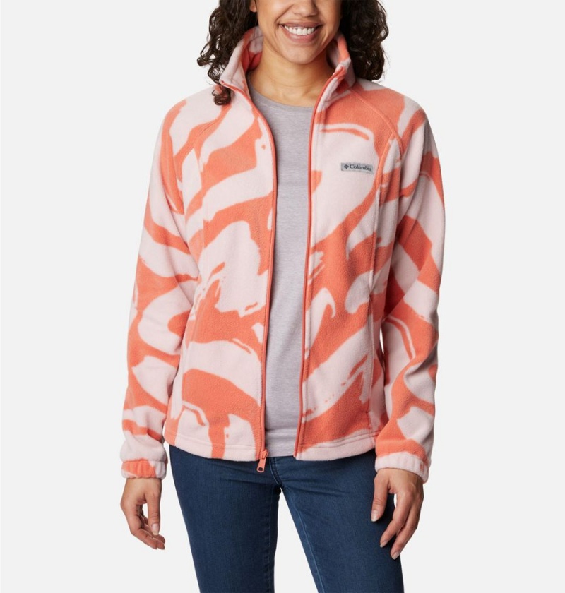 Columbia Benton Springs Printed Full Zip Women's Fleece Jacket Coral | YEGKTC-968