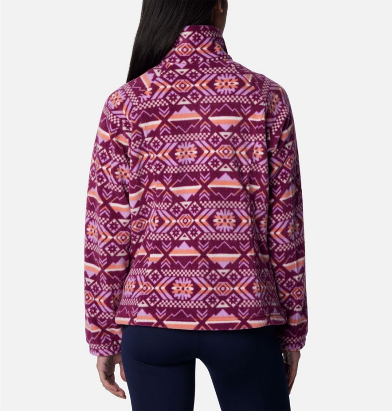 Columbia Benton Springs Printed Full Zip Women's Fleece Jacket Purple | ZWMOIB-897