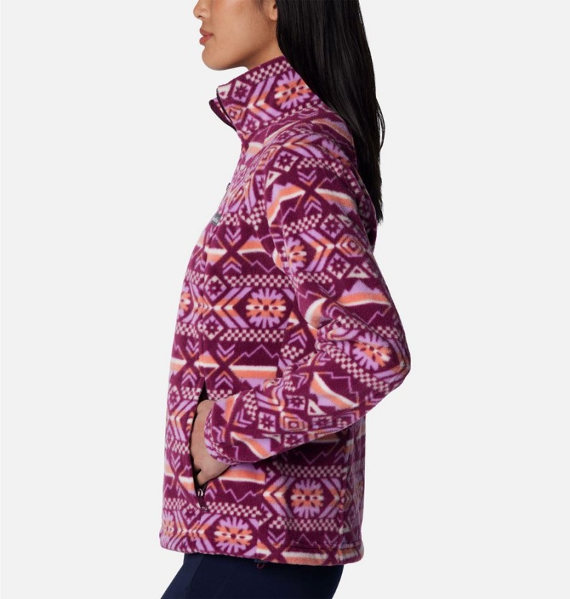 Columbia Benton Springs Printed Full Zip Women's Fleece Jacket Purple | ZWMOIB-897