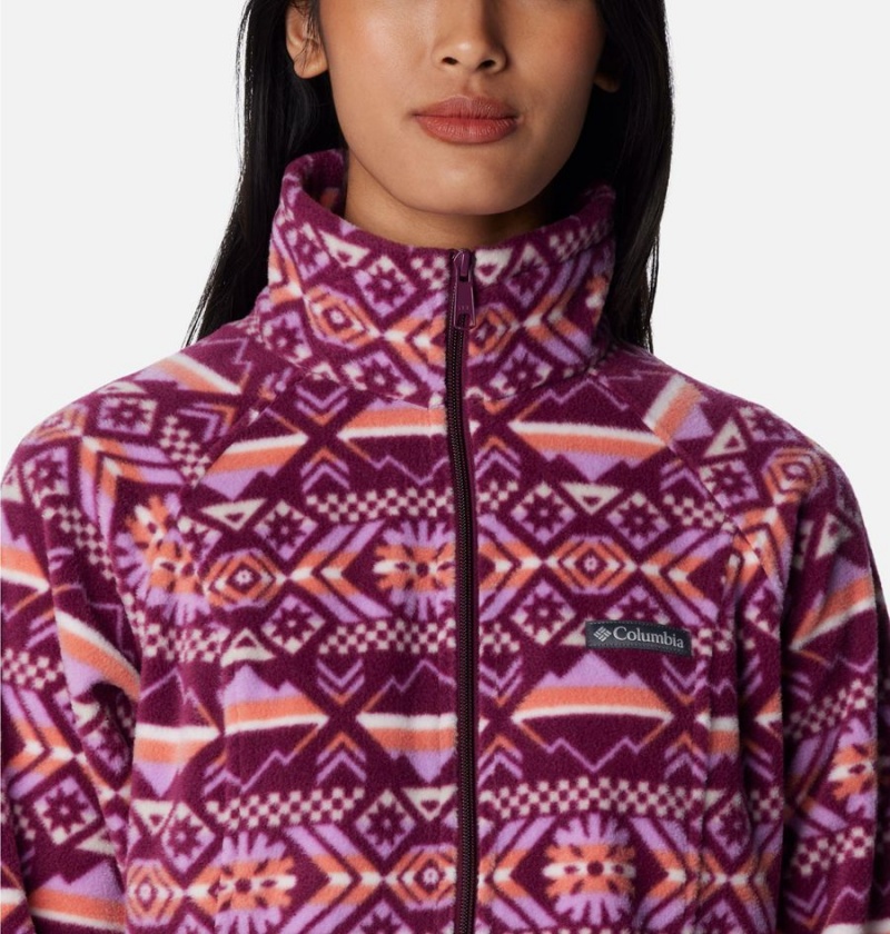 Columbia Benton Springs Printed Full Zip Women's Fleece Jacket Purple | ZWMOIB-897