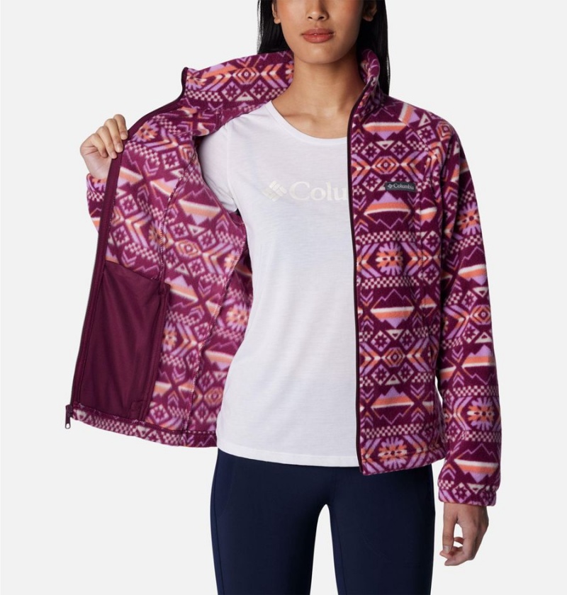 Columbia Benton Springs Printed Full Zip Women's Fleece Jacket Purple | ZWMOIB-897