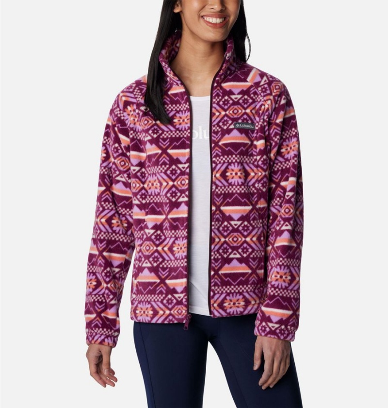 Columbia Benton Springs Printed Full Zip Women's Fleece Jacket Purple | ZWMOIB-897