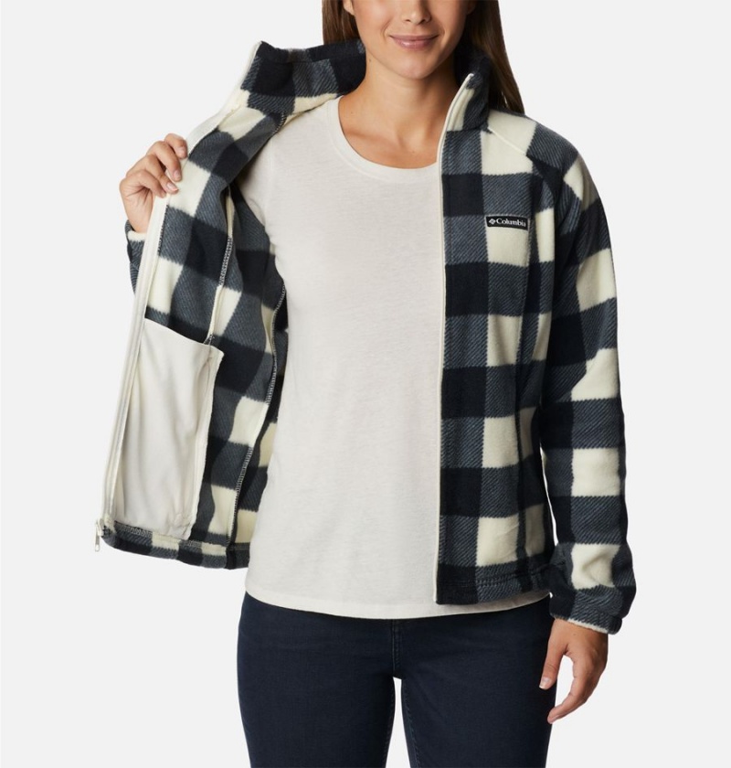 Columbia Benton Springs Printed Full Zip Women's Fleece Jacket Black | JSHPXA-758