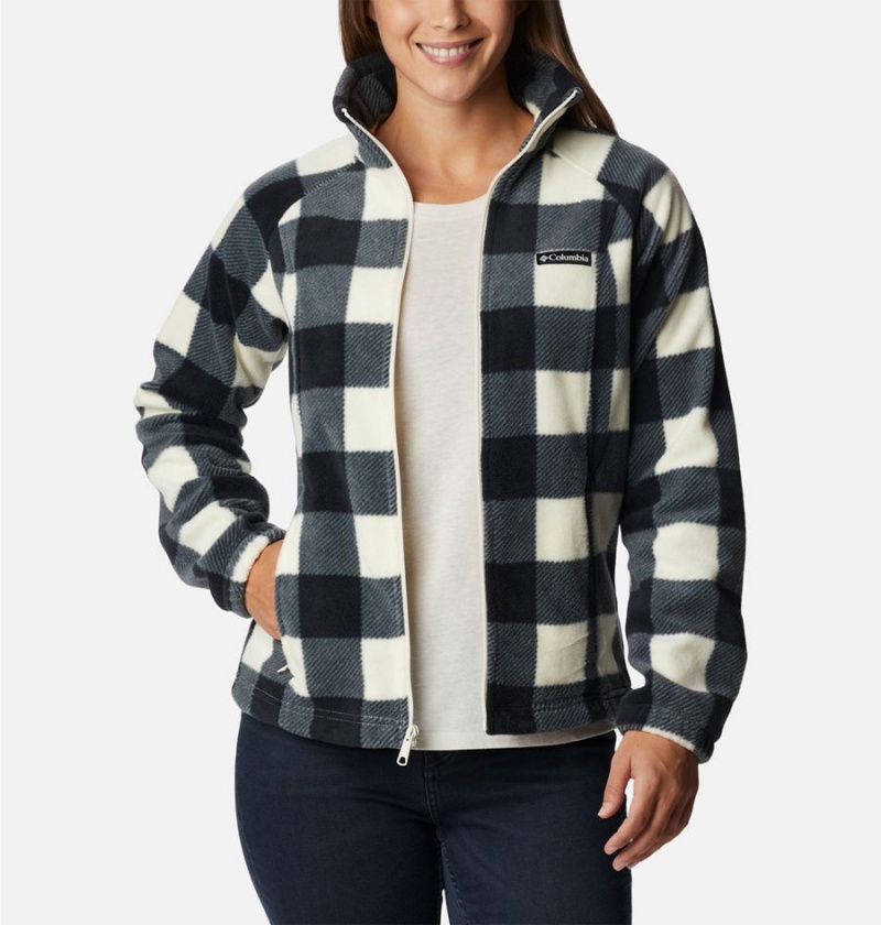 Columbia Benton Springs Printed Full Zip Women's Fleece Jacket Black | JSHPXA-758
