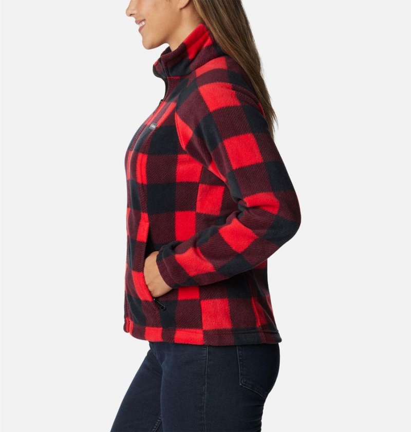 Columbia Benton Springs Printed Full Zip Women's Fleece Jacket Red | QEOWLS-862