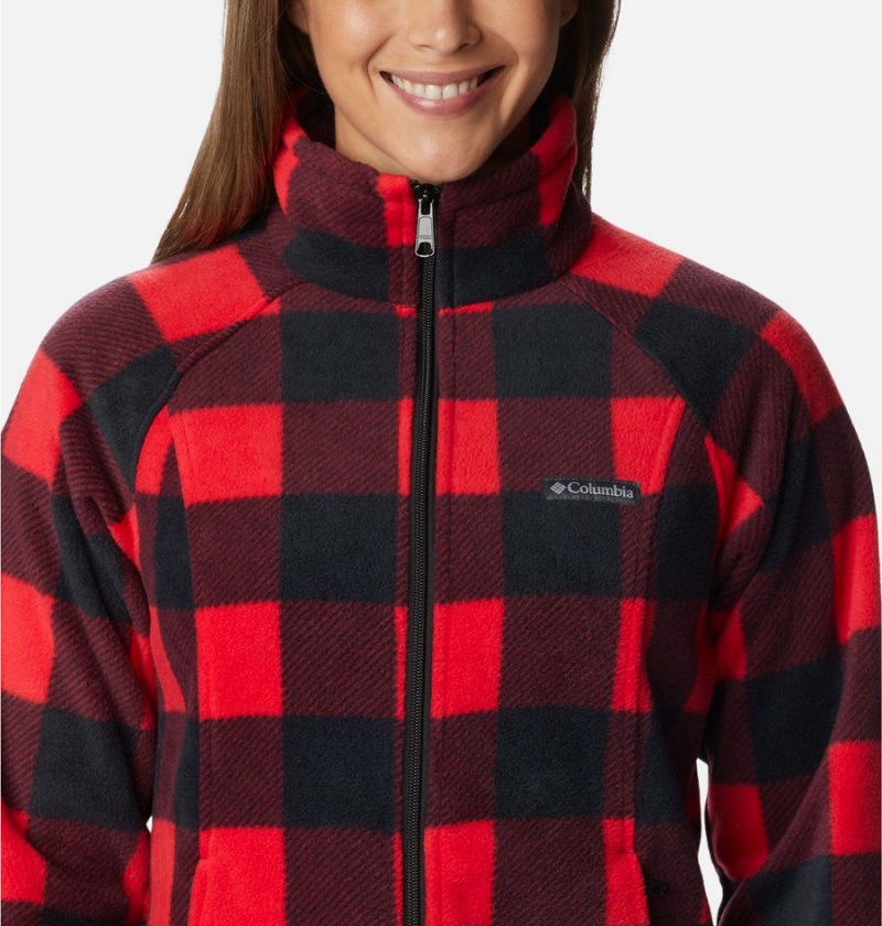 Columbia Benton Springs Printed Full Zip Women's Fleece Jacket Red | QEOWLS-862