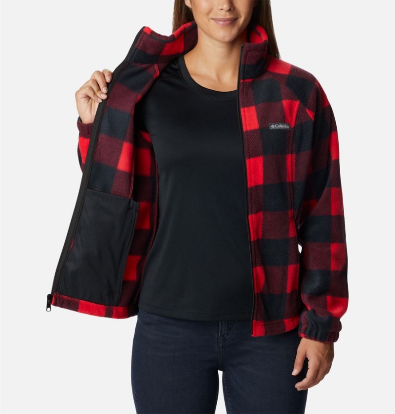 Columbia Benton Springs Printed Full Zip Women's Fleece Jacket Red | QEOWLS-862