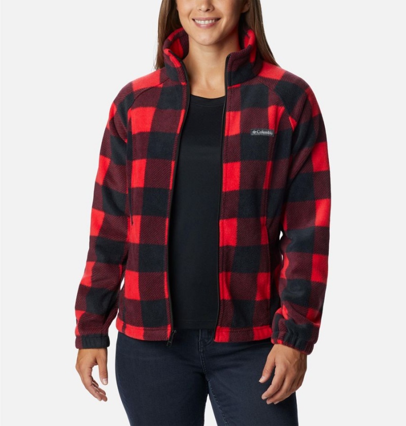 Columbia Benton Springs Printed Full Zip Women's Fleece Jacket Red | QEOWLS-862