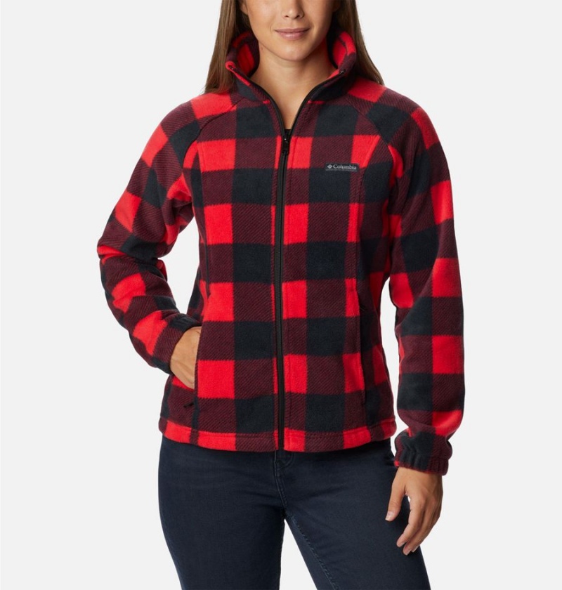 Columbia Benton Springs Printed Full Zip Women\'s Fleece Jacket Red | QEOWLS-862