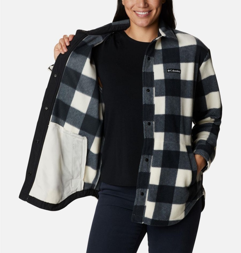 Columbia Benton Springs Shirt Women's Fleece Jacket Black | ZXEJKV-142