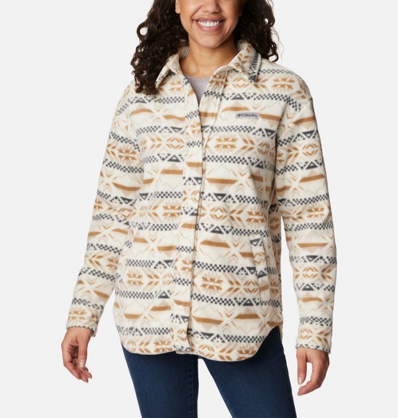 Columbia Benton Springs Shirt Women's Fleece Jacket White | HQGCZM-097
