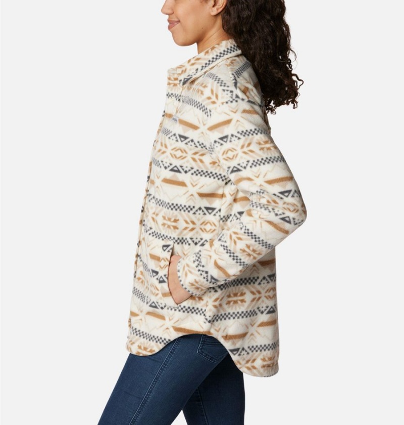 Columbia Benton Springs Shirt Women's Fleece Jacket White | HQGCZM-097
