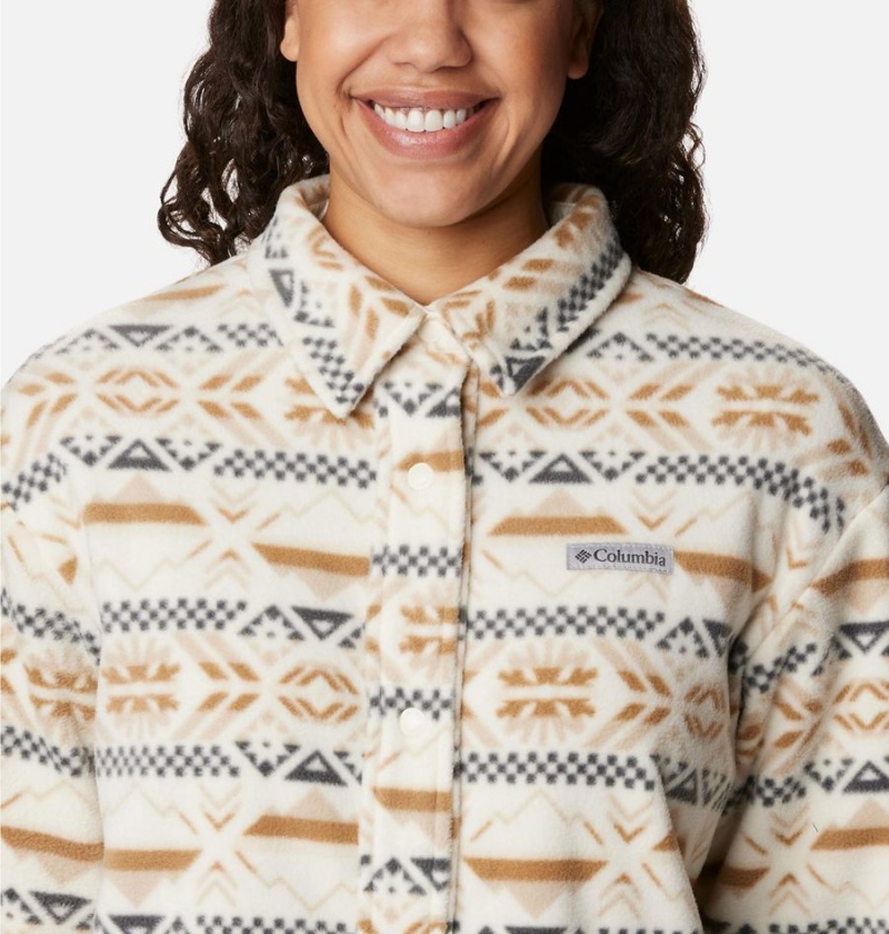 Columbia Benton Springs Shirt Women's Fleece Jacket White | HQGCZM-097