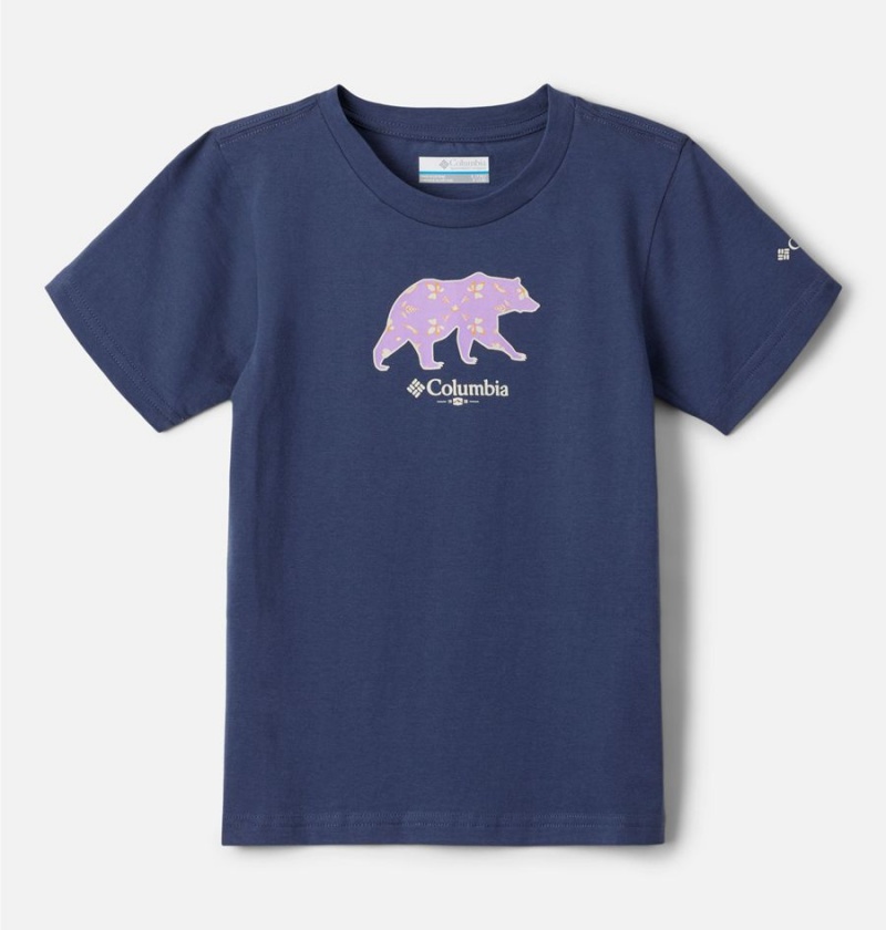 Columbia Bessie Butte Short Sleeve Graphic Kids\' T-Shirt Navy | ZXCIQO-471