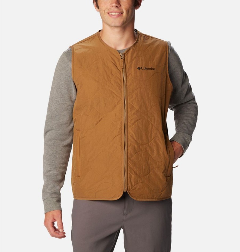 Columbia Birchwood Men\'s Vest Brown | OJTRBU-835