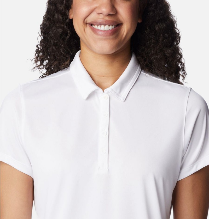 Columbia Birdie Golf Polo Women's T-Shirt White | ZEQKLD-635