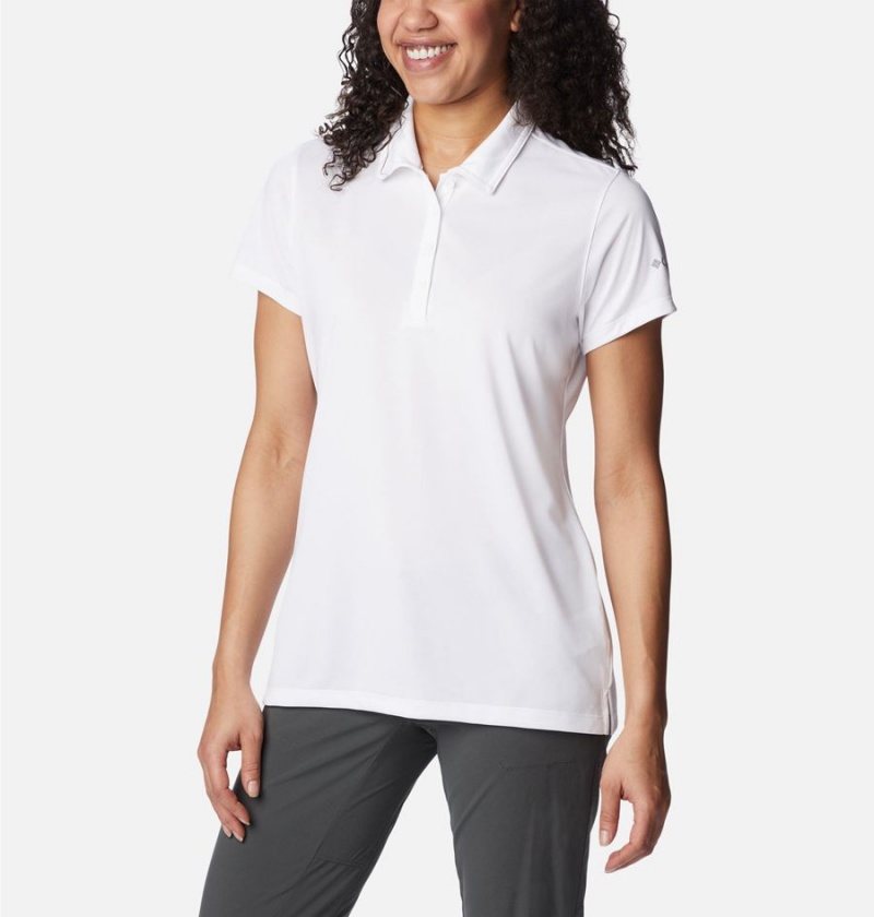 Columbia Birdie Golf Polo Women's T-Shirt White | ZEQKLD-635