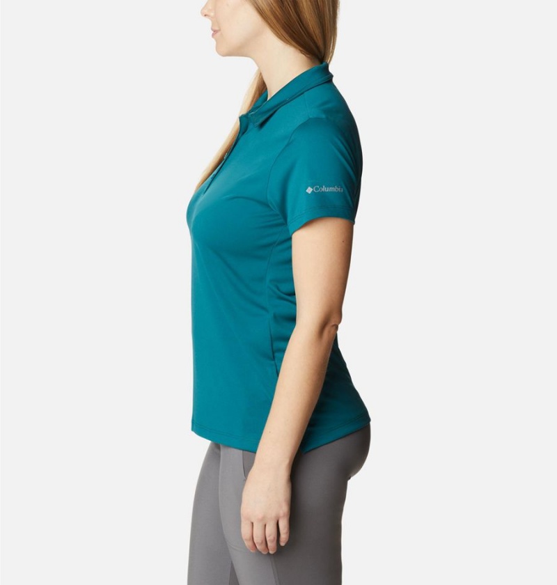 Columbia Birdie Golf Polo Women's T-Shirt Turquoise | FOBDXM-035