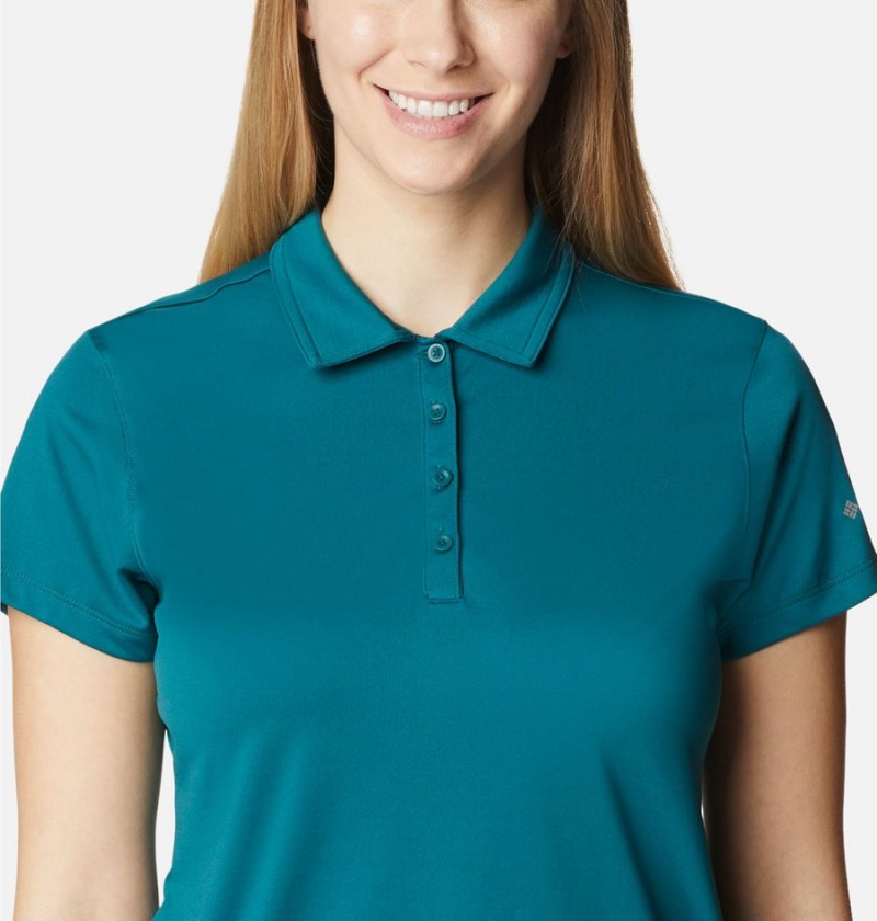 Columbia Birdie Golf Polo Women's T-Shirt Turquoise | FOBDXM-035