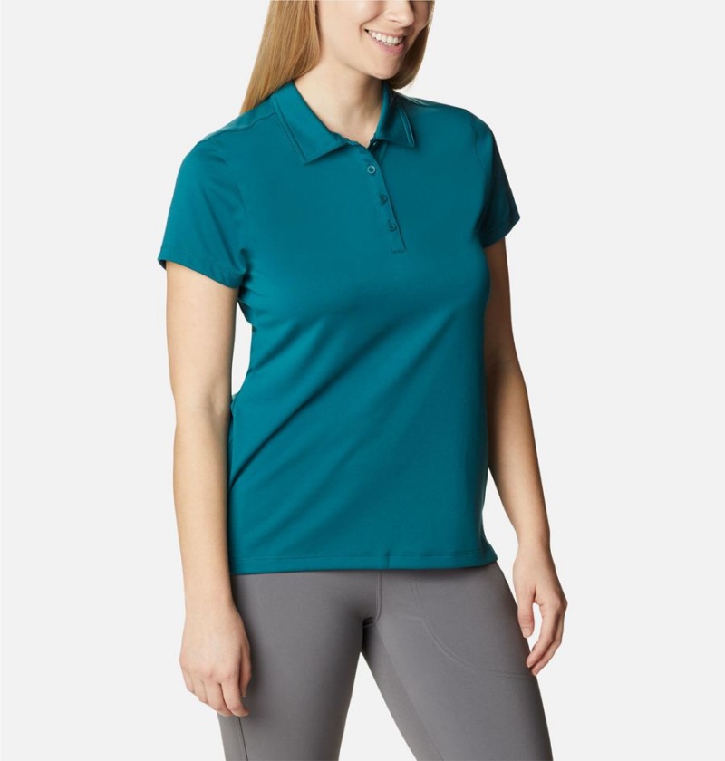 Columbia Birdie Golf Polo Women's T-Shirt Turquoise | FOBDXM-035