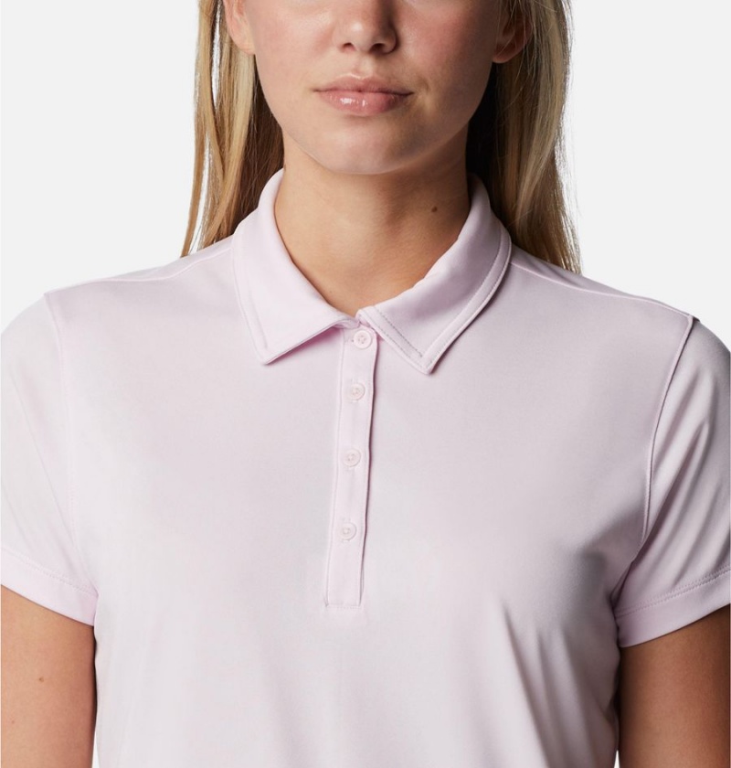 Columbia Birdie Golf Polo Women's T-Shirt Pink | UYFLIZ-157
