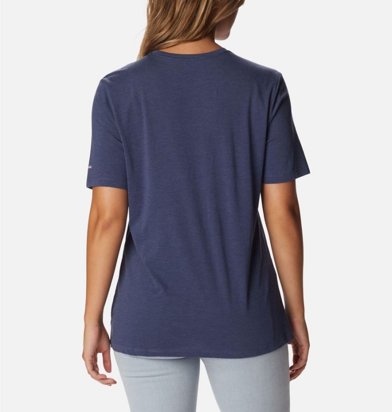 Columbia Bluebird Day Relaxed Crew Neck Women's T-Shirt Navy | SFPUJV-356