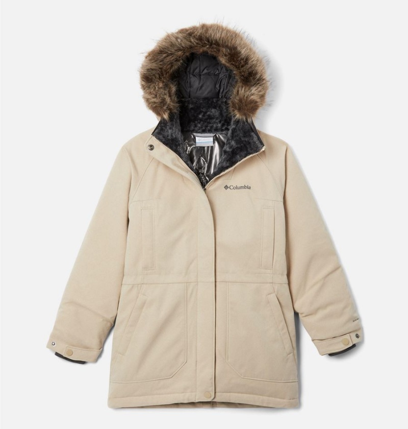 Columbia Boundary Bay Down Parka Kids\' Jacket Khaki | EWRCIT-125