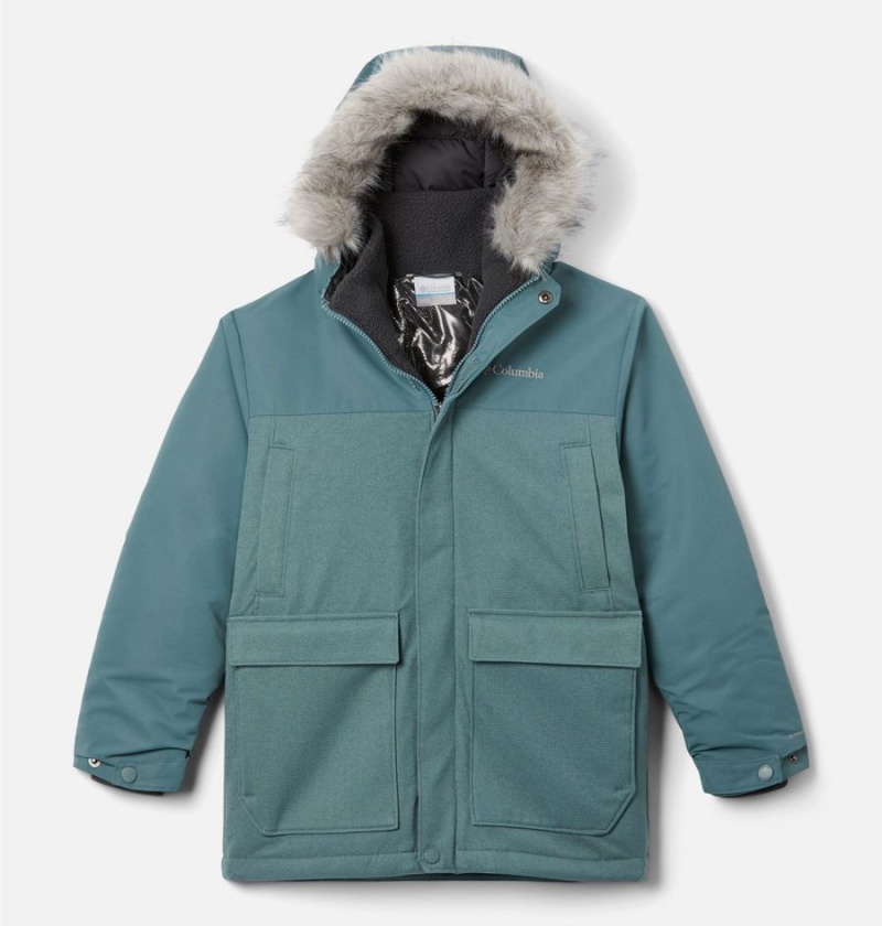 Columbia Boundary Bay Down Parka Kids\' Jacket Turquoise | FMGUTV-758