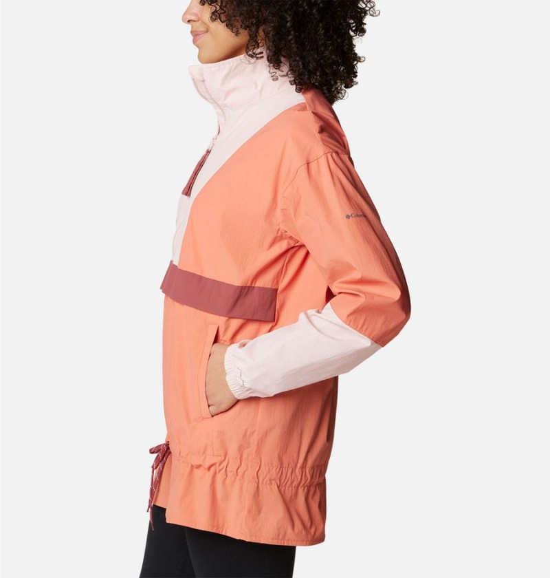 Columbia Boundless Trek Anorak Women's Windbreaker Coral | ZMEFHD-281