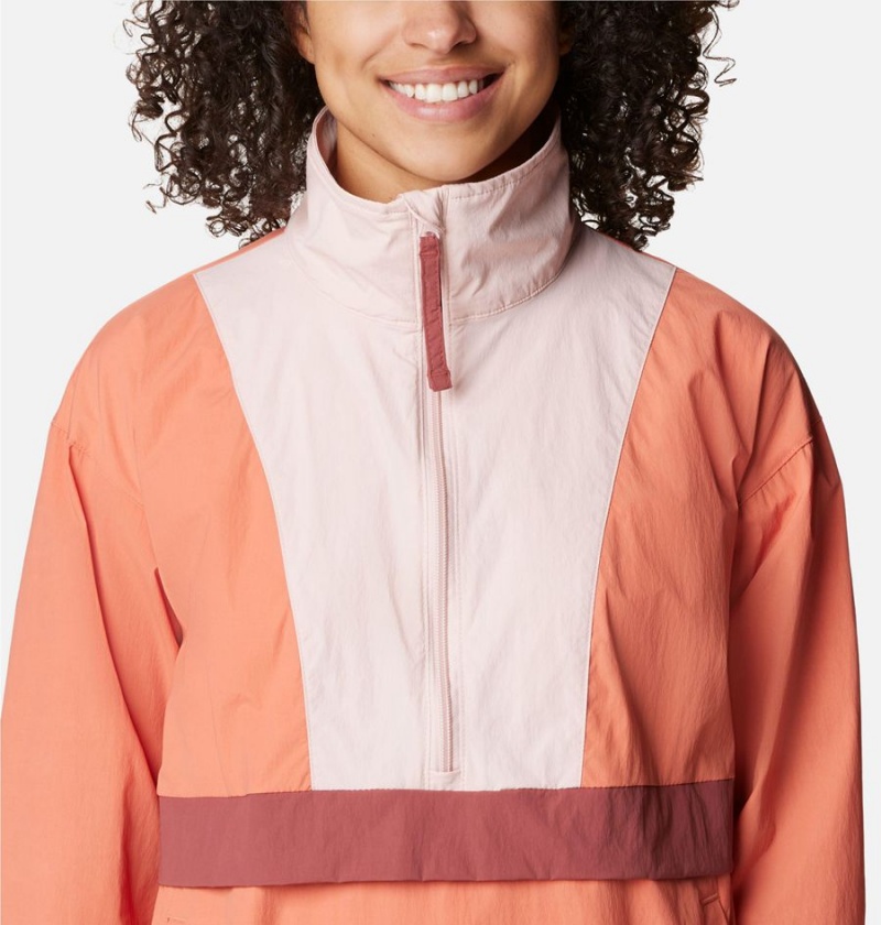 Columbia Boundless Trek Anorak Women's Windbreaker Coral | ZMEFHD-281