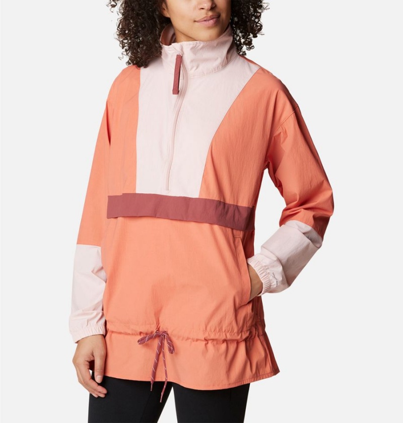 Columbia Boundless Trek Anorak Women's Windbreaker Coral | ZMEFHD-281