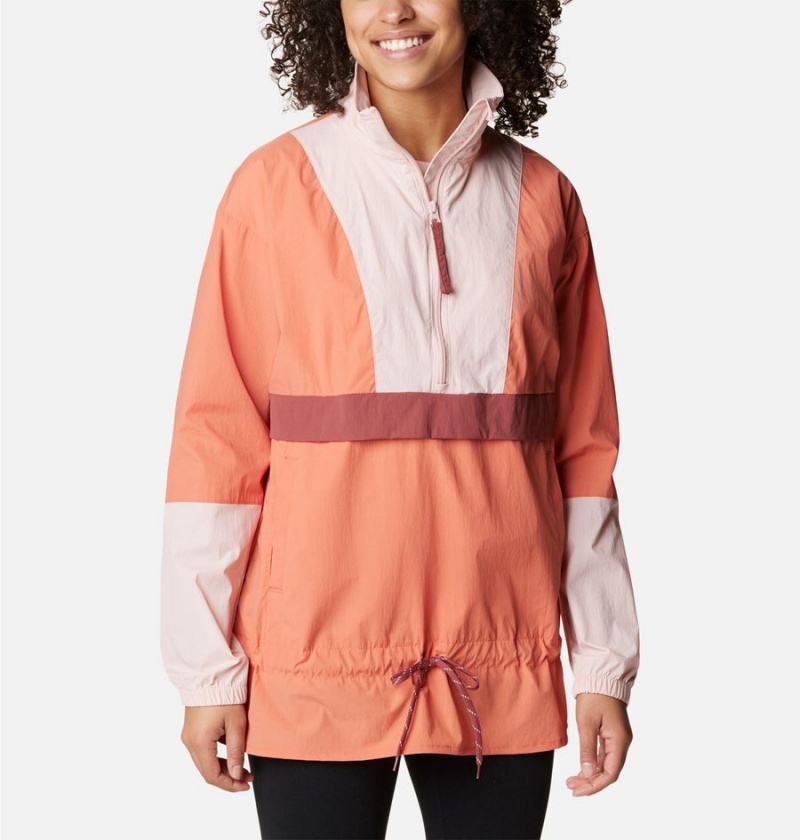 Columbia Boundless Trek Anorak Women\'s Windbreaker Coral | ZMEFHD-281