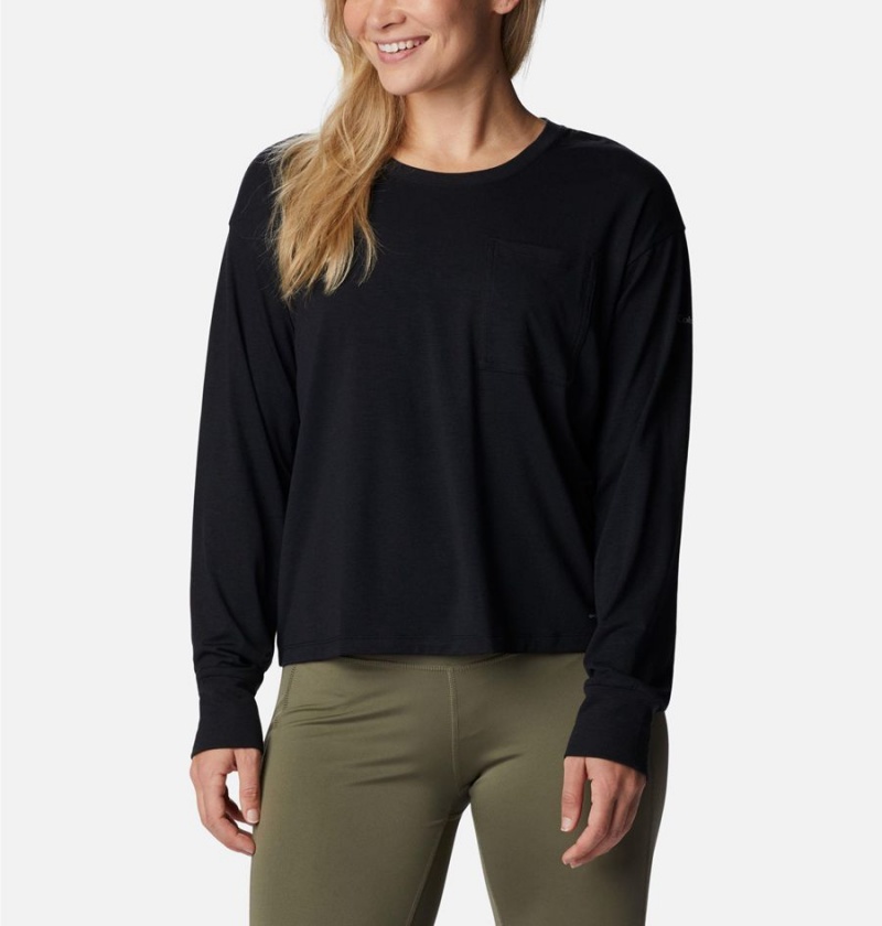Columbia Boundless Trek Long Sleeve Women's T-Shirt Black | YHRIDZ-906