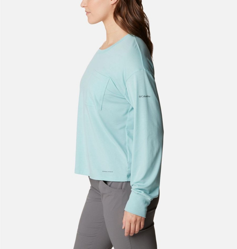 Columbia Boundless Trek Long Sleeve Women's T-Shirt Turquoise | FRKIGD-365