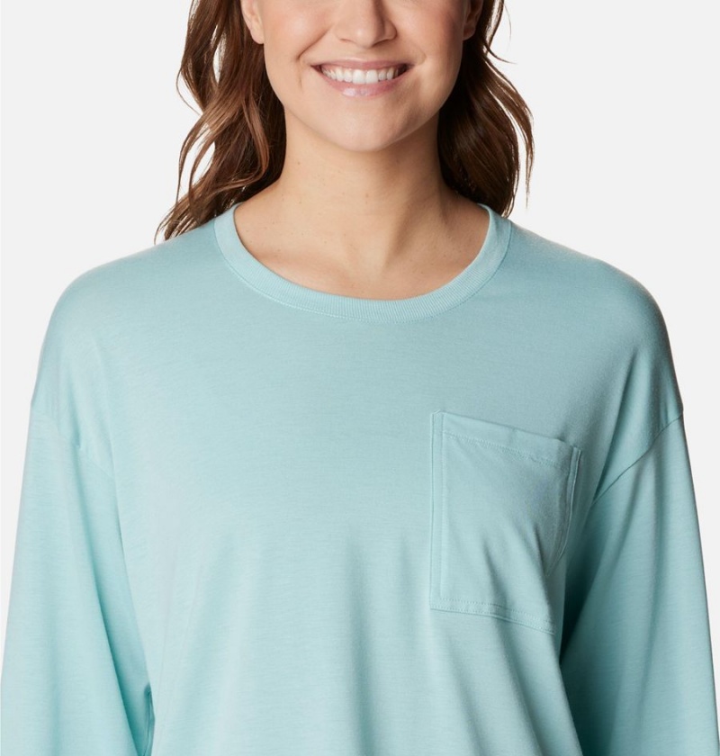 Columbia Boundless Trek Long Sleeve Women's T-Shirt Turquoise | FRKIGD-365
