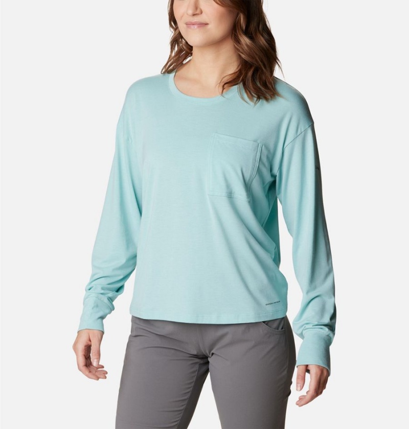 Columbia Boundless Trek Long Sleeve Women's T-Shirt Turquoise | FRKIGD-365