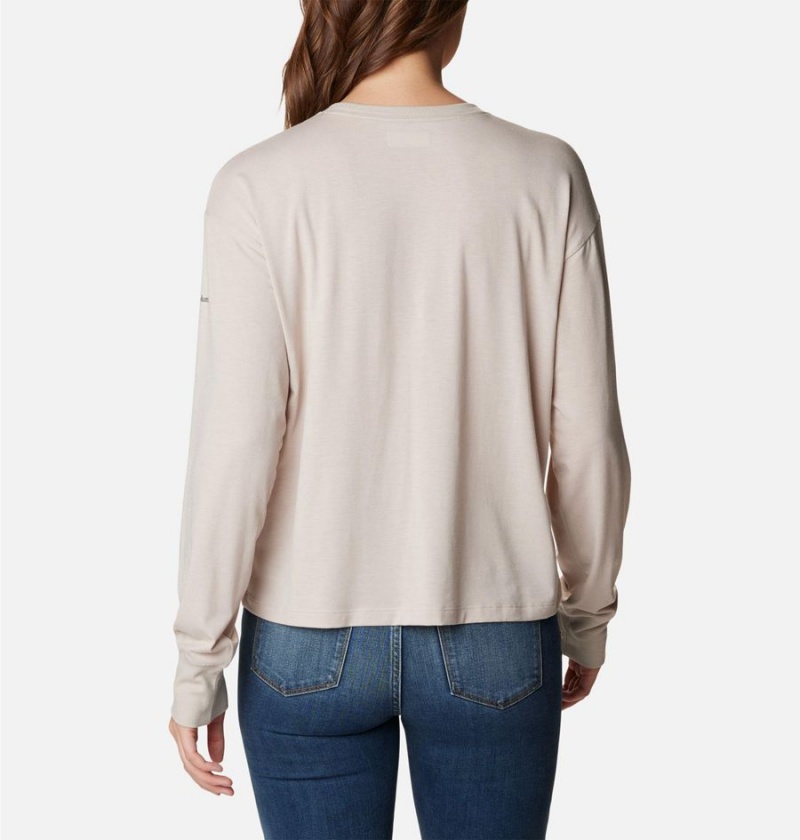Columbia Boundless Trek Long Sleeve Women's T-Shirt Beige | XIHRME-051