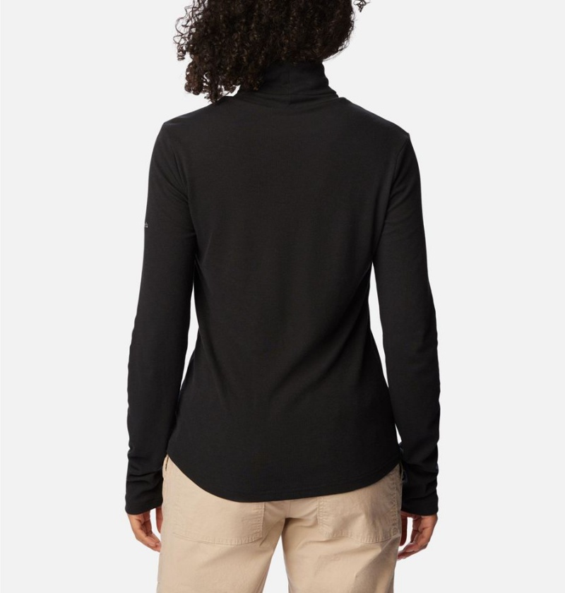 Columbia Boundless Trek Ribbed Turtleneck Long Sleeve Women's T-Shirt Black | YEPSAQ-794