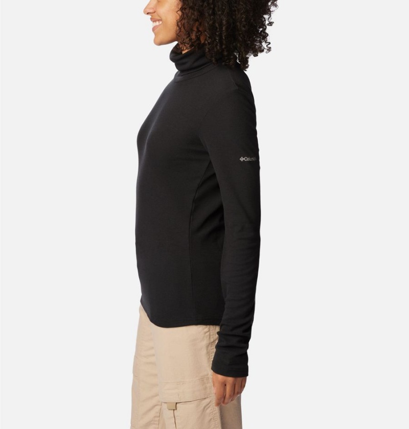 Columbia Boundless Trek Ribbed Turtleneck Long Sleeve Women's T-Shirt Black | YEPSAQ-794