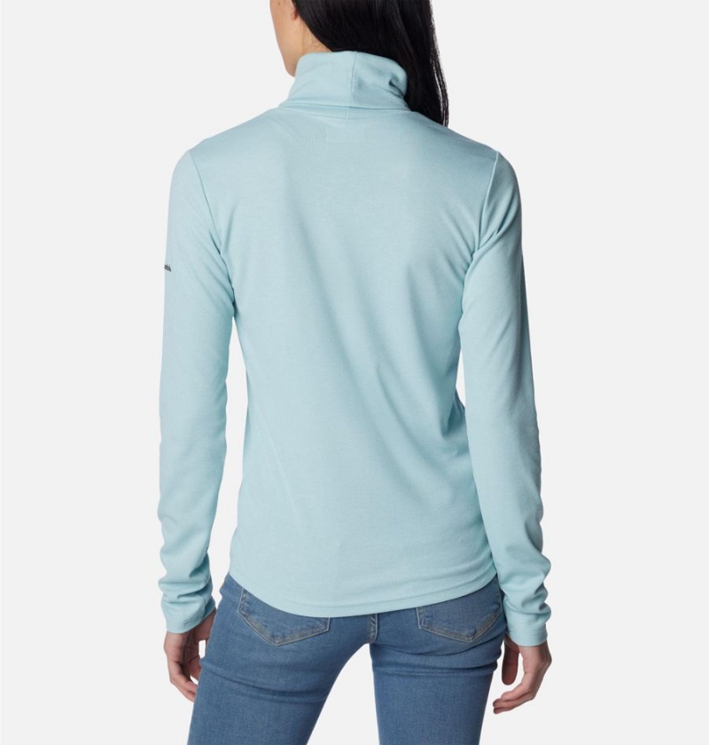 Columbia Boundless Trek Ribbed Turtleneck Long Sleeve Women's T-Shirt Turquoise | SLAZIQ-602