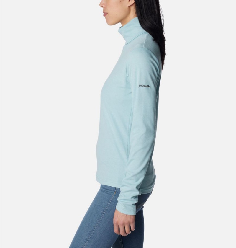 Columbia Boundless Trek Ribbed Turtleneck Long Sleeve Women's T-Shirt Turquoise | SLAZIQ-602