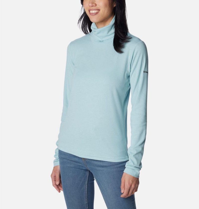 Columbia Boundless Trek Ribbed Turtleneck Long Sleeve Women's T-Shirt Turquoise | SLAZIQ-602