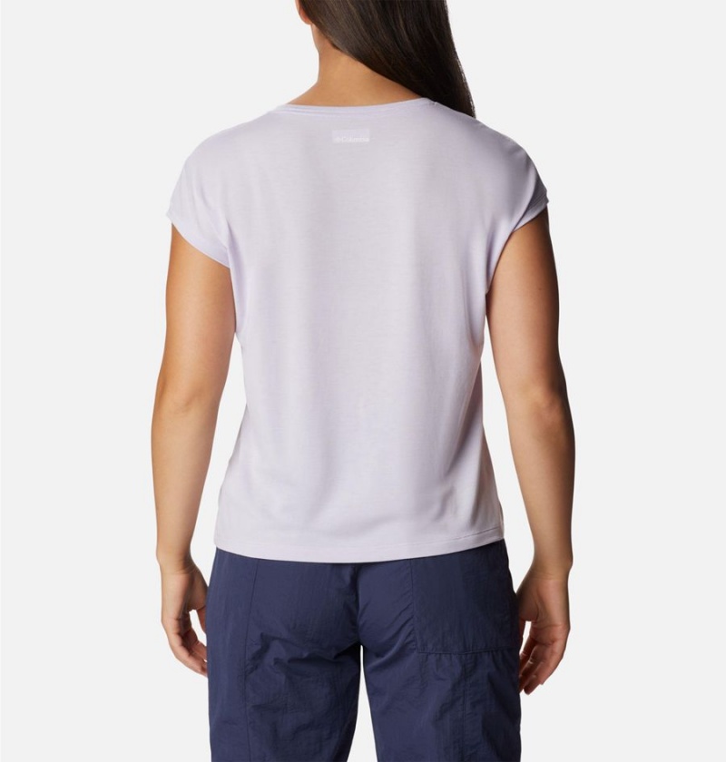 Columbia Boundless Trek Women's T-Shirt Purple | QUZBYI-248