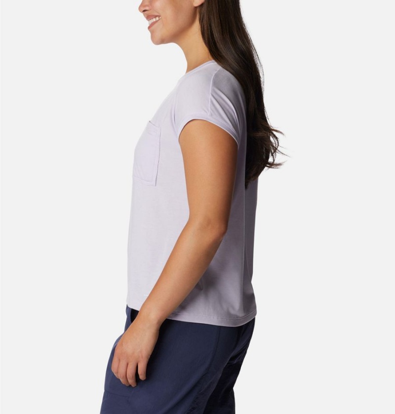 Columbia Boundless Trek Women's T-Shirt Purple | QUZBYI-248
