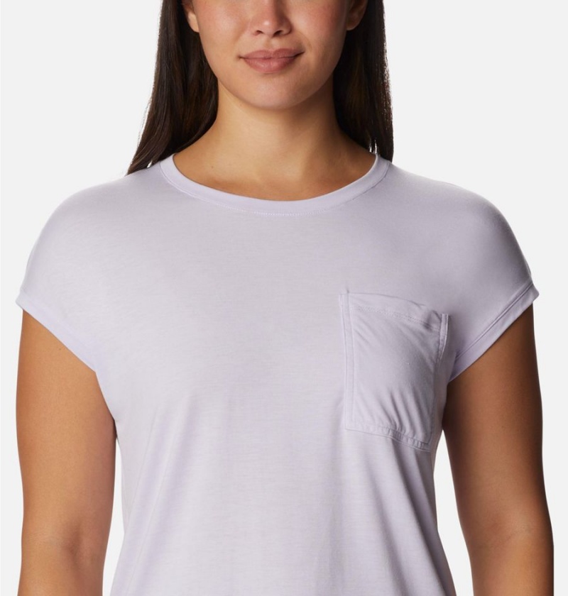 Columbia Boundless Trek Women's T-Shirt Purple | QUZBYI-248