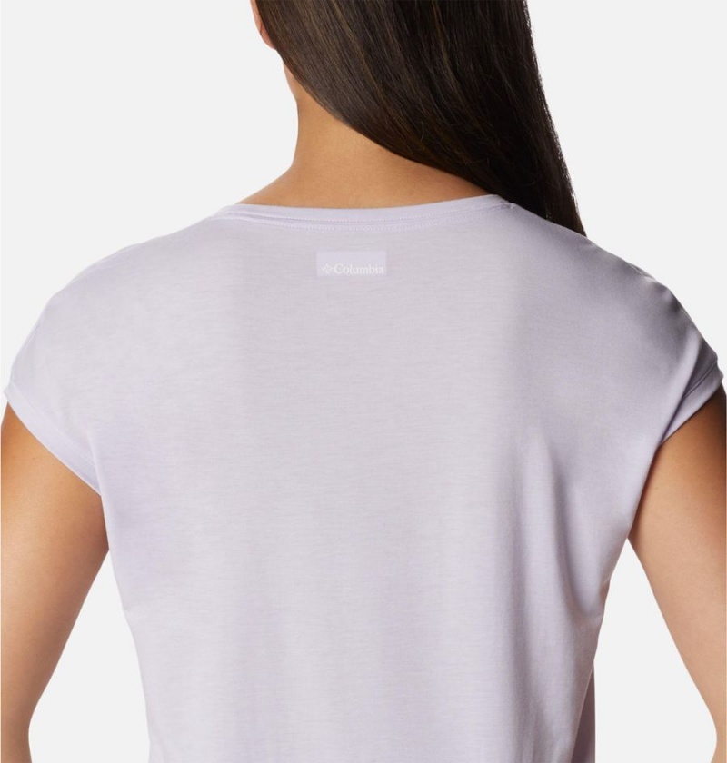 Columbia Boundless Trek Women's T-Shirt Purple | QUZBYI-248