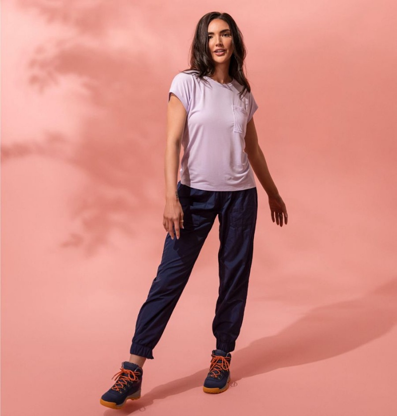 Columbia Boundless Trek Women's T-Shirt Purple | QUZBYI-248