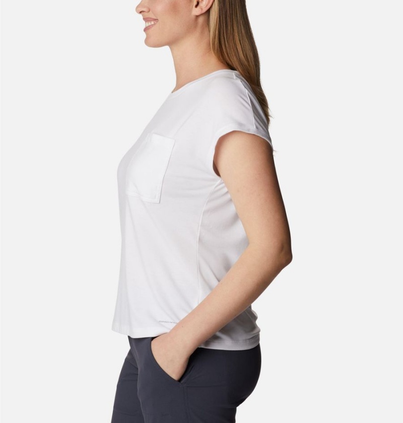 Columbia Boundless Trek Women's T-Shirt White | WNTFVS-739