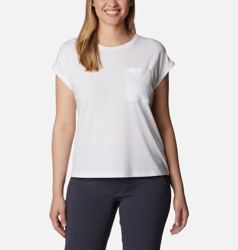 Columbia Boundless Trek Women\'s T-Shirt White | WNTFVS-739